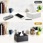 Chic Organizer - Luxury Faux Leather Storage Box with 4 Compartments