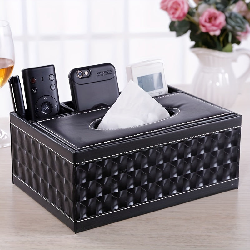 Chic Organizer - Luxury Faux Leather Storage Box with 4 Compartments