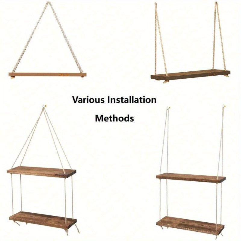 DecoShelf - Elegant Floating Shelf with Adjustable Rope