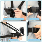 Adjustable Hands-Free Chest Strap for Comfortable Filming and Photography – Secure Phone Holder for Smartphones and Action Cameras