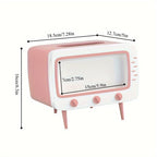 Retro TV Tissue Box Holder with Smartphone Dock – Multifunctional Tissue Cover for Home and Office Decor