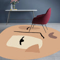 Brown irregular bedroom rug novelty abstract painting pattern area rug polyester pet-friendly rug