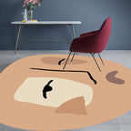 Brown irregular bedroom rug novelty abstract painting pattern area rug polyester pet-friendly rug