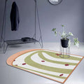 Gray and Green Irregular Area Rug Bedroom Novelty Color Block Pattern Area Coverage Polyester Non-Slip Carpet