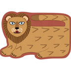 Stylish children's irregular rug in pink and brown animal tiger lion pattern rug polyester washable rug for the children's room