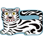 Stylish children's irregular rug in pink and brown animal tiger lion pattern rug polyester washable rug for the children's room