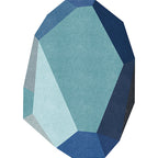 Gray and Blue Irregular Carpet Bedroom Novelty Color Block Pattern Area Rug Polyester Washable Rug