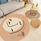 Modern Novelty Irregular Carpet in Brown Abstract Painting Pattern Carpet Polyester Washable Area Rug for Home Decoration