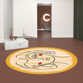 Novelty Living Room Irregular Rug in Yellow Abstract Virgin Print Rug Polyester Non-Slip Back Area Rug