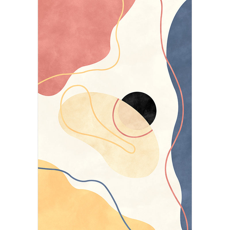 Beige Abstract Carpet Polyester Modern Carpet Nonslip Background Pet-Friendly Area Rug for Living Room