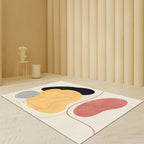 Beige Abstract Carpet Polyester Modern Carpet Nonslip Background Pet-Friendly Area Rug for Living Room