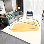 Beige Abstract Carpet Polyester Modern Carpet Nonslip Background Pet-Friendly Area Rug for Living Room