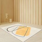 Beige Abstract Carpet Polyester Modern Carpet Nonslip Background Pet-Friendly Area Rug for Living Room