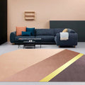 Novelty Living Room Irregular Carpet in Brown Color Block Rectangular Print Carpet Polyester Stain Resistant Carpet