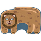 Kids Irregular Bedroom Carpet in Red and Brown Animal Tiger Lion Leopard Print Carpet Polyester Non-Slip Base Carpet