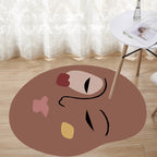 Brown irregular bedroom rug novelty abstract painting pattern area rug polyester anti-slip mat rug