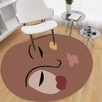 Brown irregular bedroom rug novelty abstract painting pattern area rug polyester anti-slip mat rug