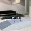 Gray irregular bedroom carpet novelty color block geometry pattern carpet polyester non-slip backing carpet