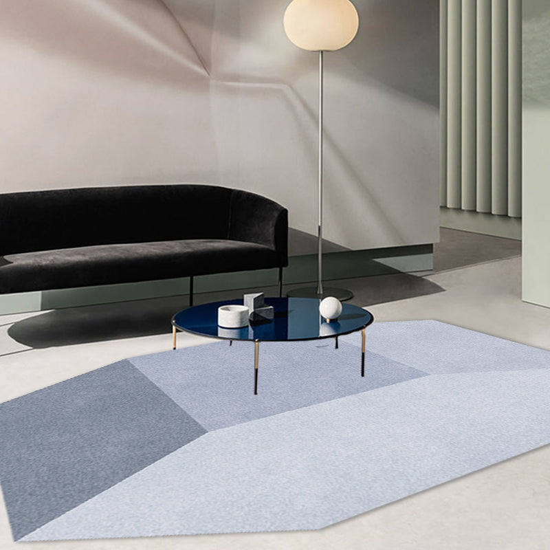 Gray irregular bedroom carpet novelty color block geometry pattern carpet polyester non-slip backing carpet