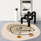 Scandinavian Novelty Irregular Rug in Ivory Abstract Virgin Pattern Rug Polyester Non-Slip Carpet for Home Decoration