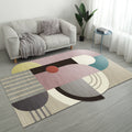 Casual Bedroom Irregular Rug in Gray and Ivory Color Block Print Rug Polyester Washable Area Rug
