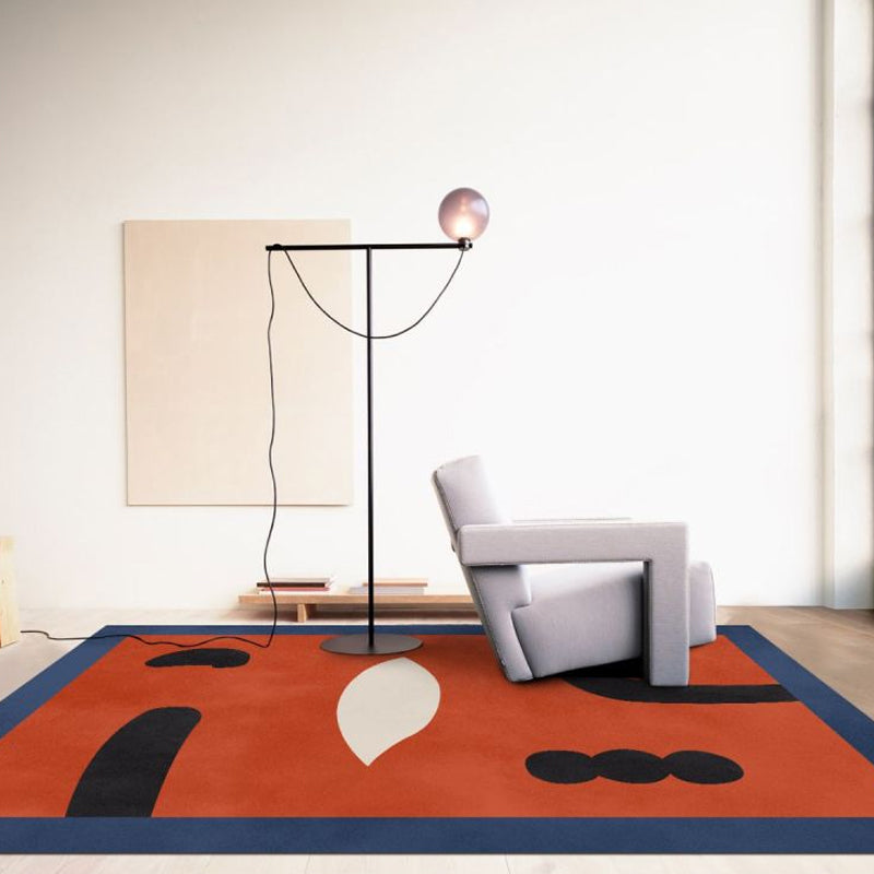 Contemporary Abstract Area Rug Multicolor Polyester Washable Dog and Cat Friendly Carpet for Living Room