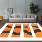 Contemporary Abstract Area Rug Multicolor Polyester Washable Dog and Cat Friendly Carpet for Living Room