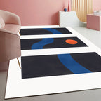 Contemporary Abstract Area Rug Multicolor Polyester Washable Dog and Cat Friendly Carpet for Living Room