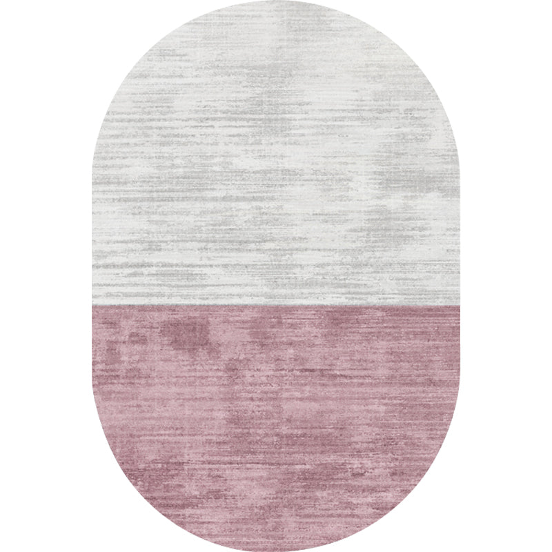Novelty Living Room Carpet in Pink and Blue Color Block Print Carpet Polyester Stain Resistant Area Rug