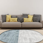 Novelty Living Room Carpet in Pink and Blue Color Block Print Carpet Polyester Stain Resistant Area Rug