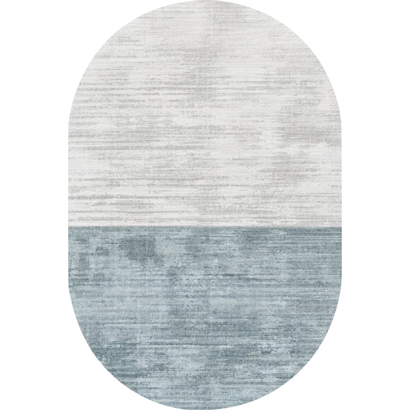 Novelty Living Room Carpet in Pink and Blue Color Block Print Carpet Polyester Stain Resistant Area Rug