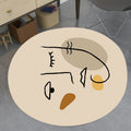 Ivory Irregular Bedroom Rug Novelty Abstract Painting Pattern Area Rug Polyester Stain Resistant Rug