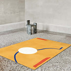 Novelty Abstract Rug Pink and Yellow Polyester Rug Non-Slip Backing Pet-Friendly Rug for the Living Room