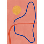 Novelty Abstract Rug Pink and Yellow Polyester Rug Non-Slip Backing Pet-Friendly Rug for the Living Room