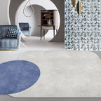 Novelty Living Room Irregular Carpet in Gray and Pink Color Block Circle Rectangle Print Carpet Polyester Non-Slip Carpet