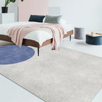 Novelty Living Room Irregular Carpet in Gray and Pink Color Block Circle Rectangle Print Carpet Polyester Non-Slip Carpet