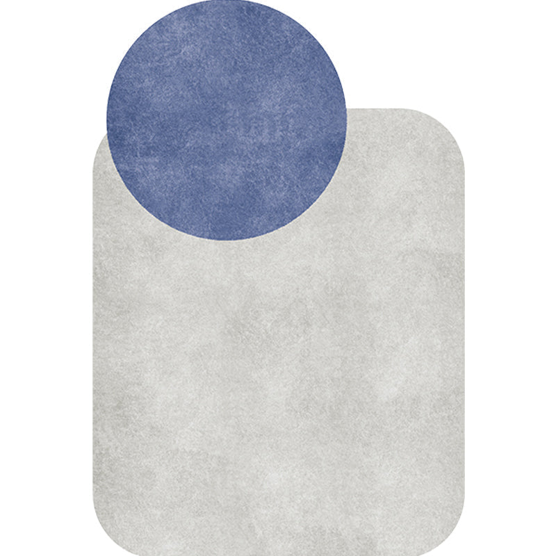 Novelty Living Room Irregular Carpet in Gray and Pink Color Block Circle Rectangle Print Carpet Polyester Non-Slip Carpet