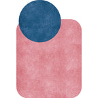 Novelty Living Room Irregular Carpet in Gray and Pink Color Block Circle Rectangle Print Carpet Polyester Non-Slip Carpet