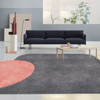 Novelty Living Room Irregular Carpet in Gray and Pink Color Block Circle Rectangle Print Carpet Polyester Non-Slip Carpet