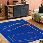 Nordic Modernism Carpet Blue and Yellow Abstract Carpet Pet Friendly Non-slip Rug for Bedroom