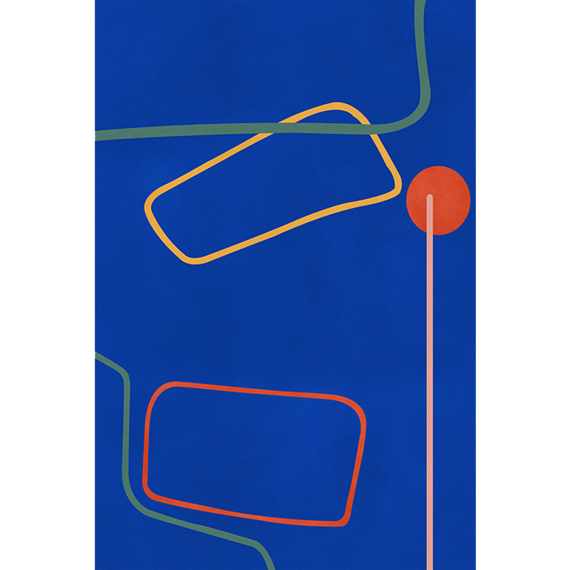 Nordic Modernism Carpet Blue and Yellow Abstract Carpet Pet Friendly Non-slip Rug for Bedroom