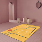Nordic Modernism Carpet Blue and Yellow Abstract Carpet Pet Friendly Non-slip Rug for Bedroom