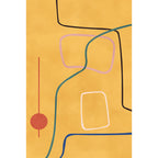 Nordic Modernism Carpet Blue and Yellow Abstract Carpet Pet Friendly Non-slip Rug for Bedroom