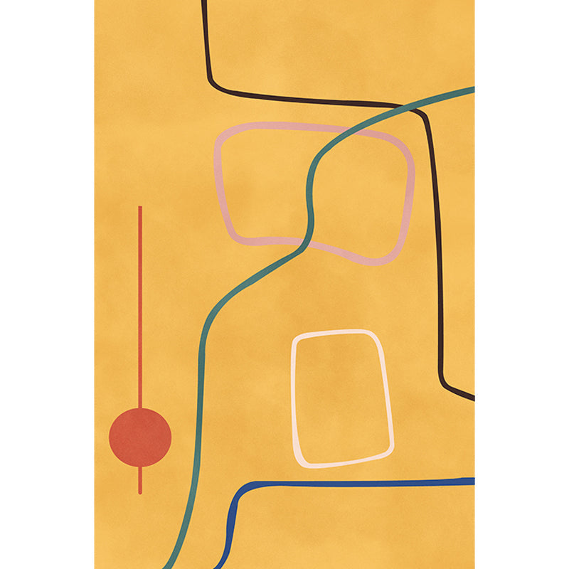 Nordic Modernism Carpet Blue and Yellow Abstract Carpet Pet Friendly Non-slip Rug for Bedroom