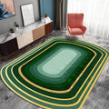 Novelty Living Room Irregular Carpet in Green Color Block Print Carpet Polyester Stain Resistant Area Rug