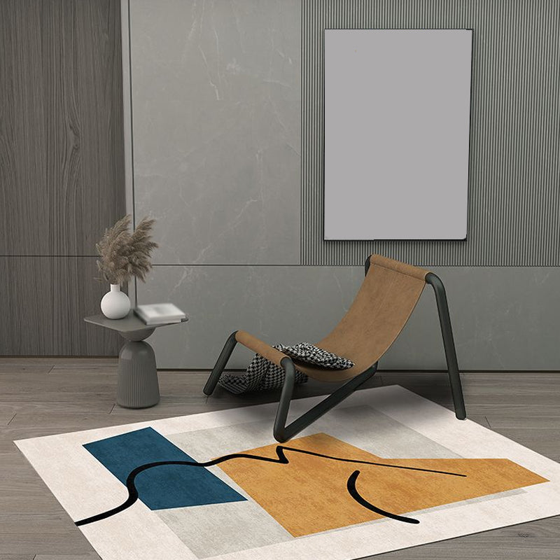 Novelty Character Pattern Rug Multicolored Polyester Rug Non-Slip Backing Pet-Friendly Rug for Living Room