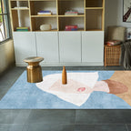 Novelty Character Pattern Rug Multicolored Polyester Rug Non-Slip Backing Pet-Friendly Rug for Living Room