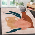 Novelty Character Pattern Rug Multicolored Polyester Rug Non-Slip Backing Pet-Friendly Rug for Living Room