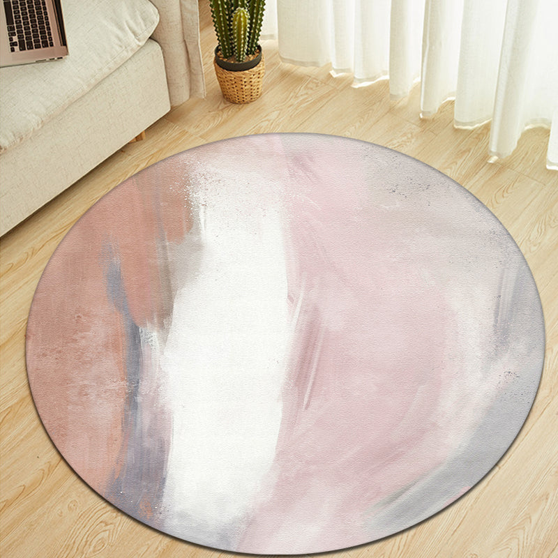 Unique multicolored abstract rug polyester modernist rug pet-friendly non-slip backing rug for bedroom
