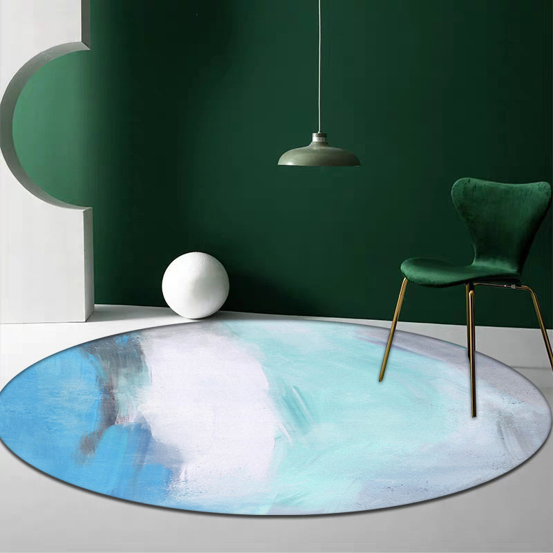 Unique multicolored abstract rug polyester modernist rug pet-friendly non-slip backing rug for bedroom